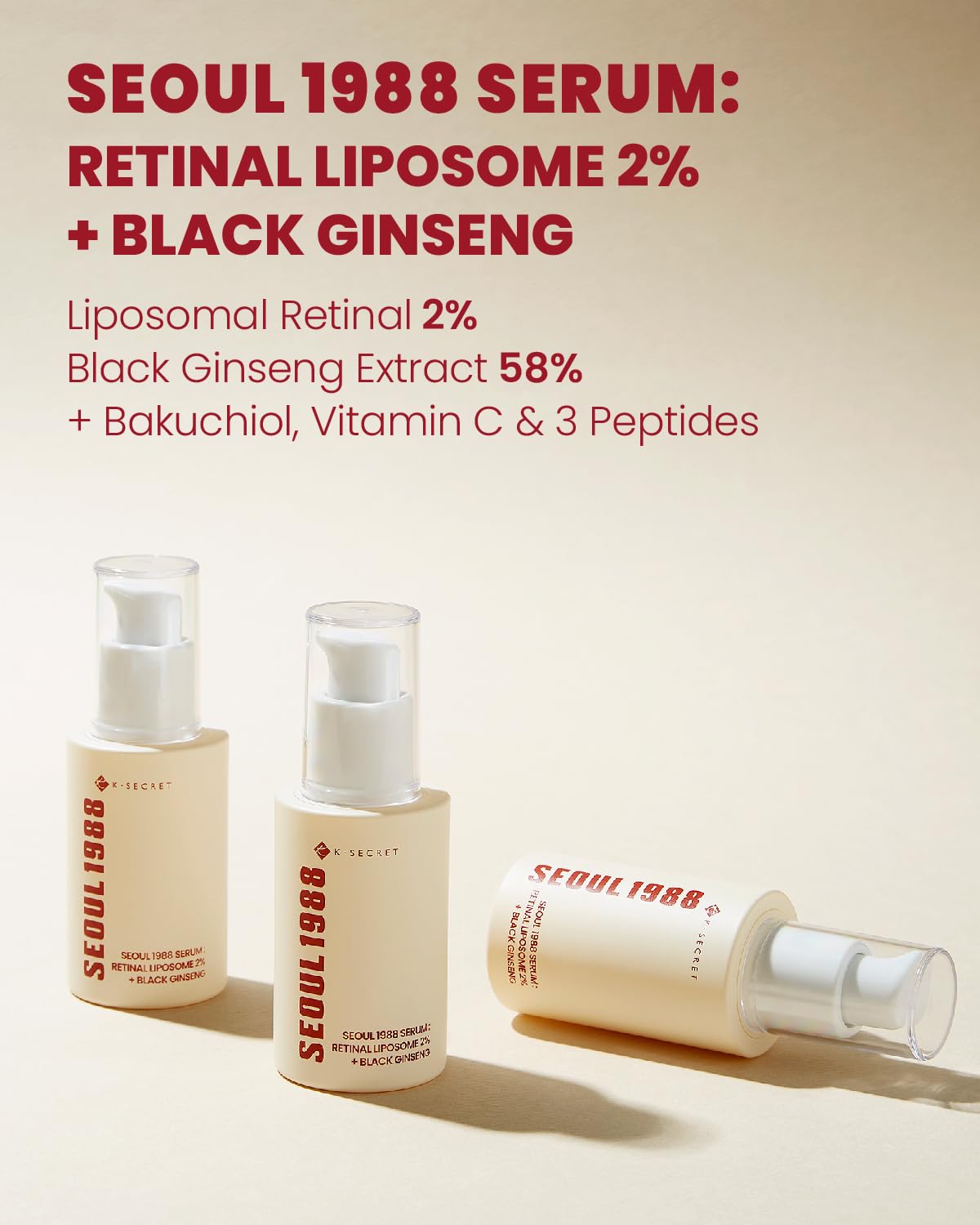 K-SECRET SEOUL 1988 Serum : Retinal Liposome 2% + Black Ginseng
