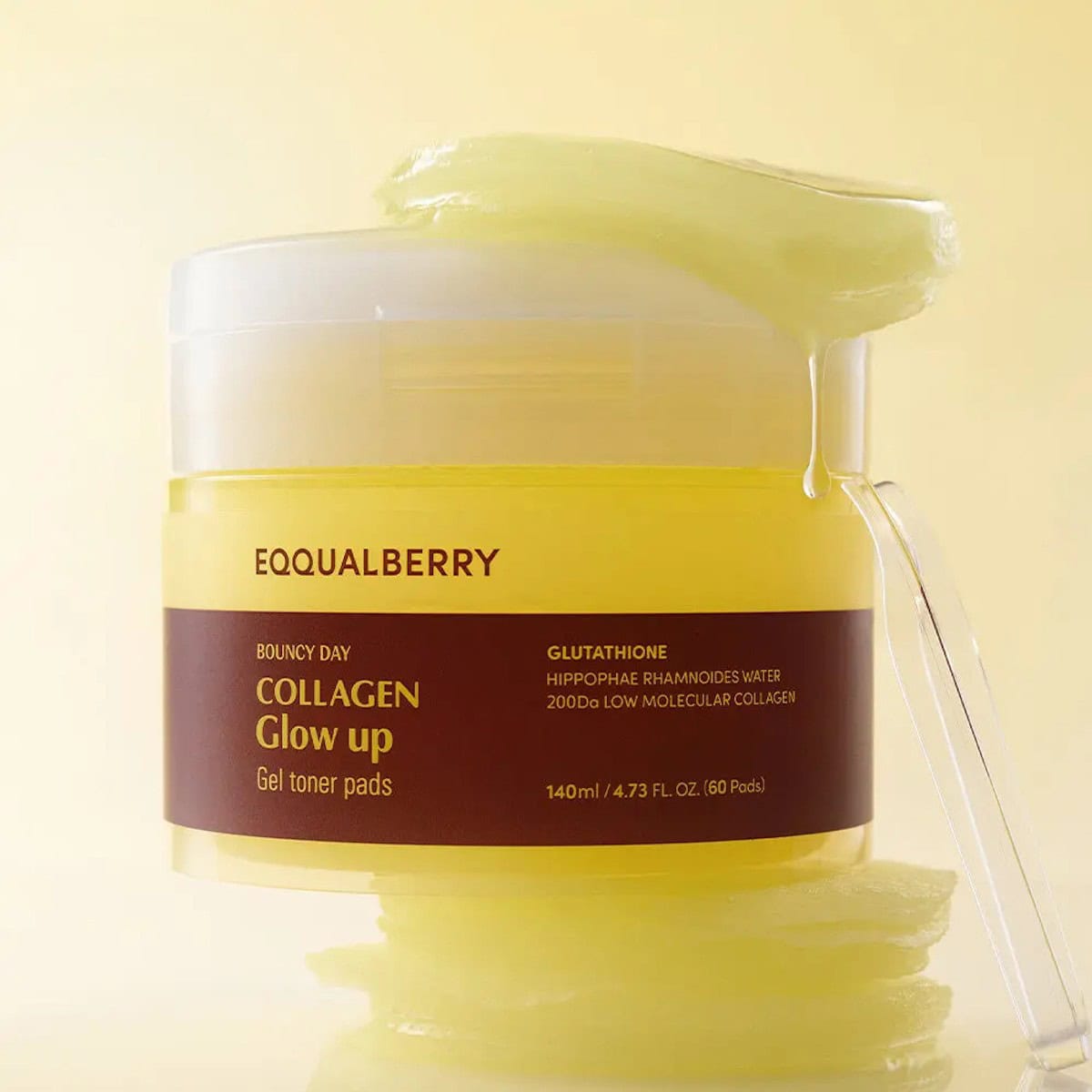 EQQUALBERRY Collagen Glow Up Gel Toner Pads 60pads