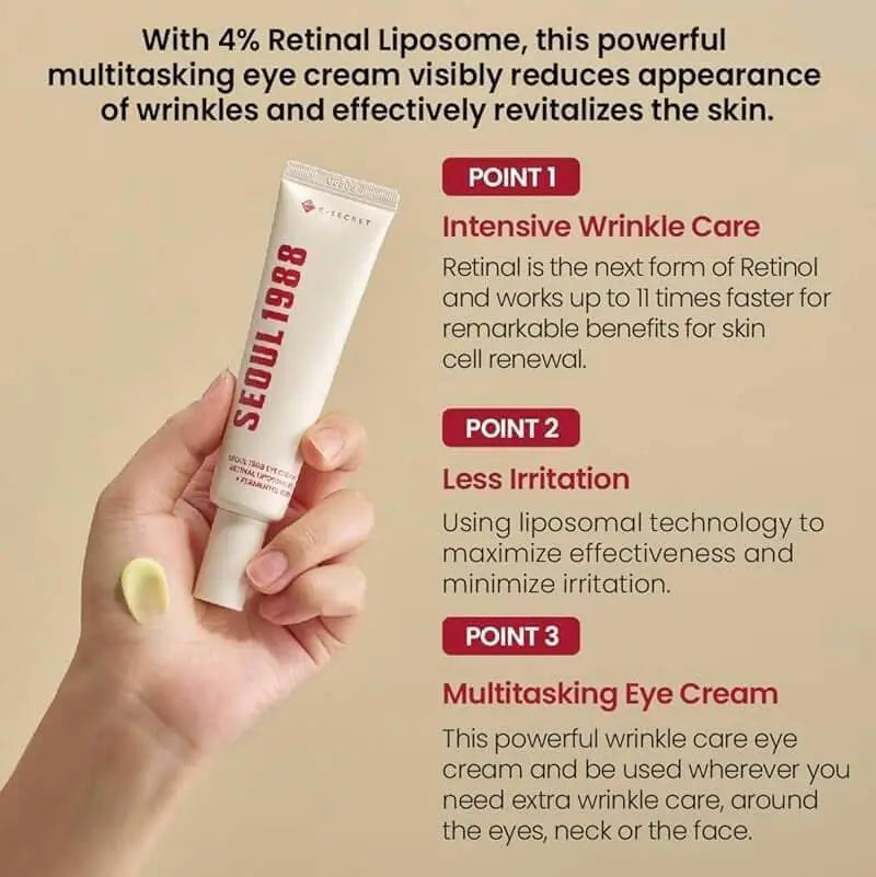 K-SECRET SEOUL 1988 Eye Cream : Retinal Liposome 4% + Fermented Bean